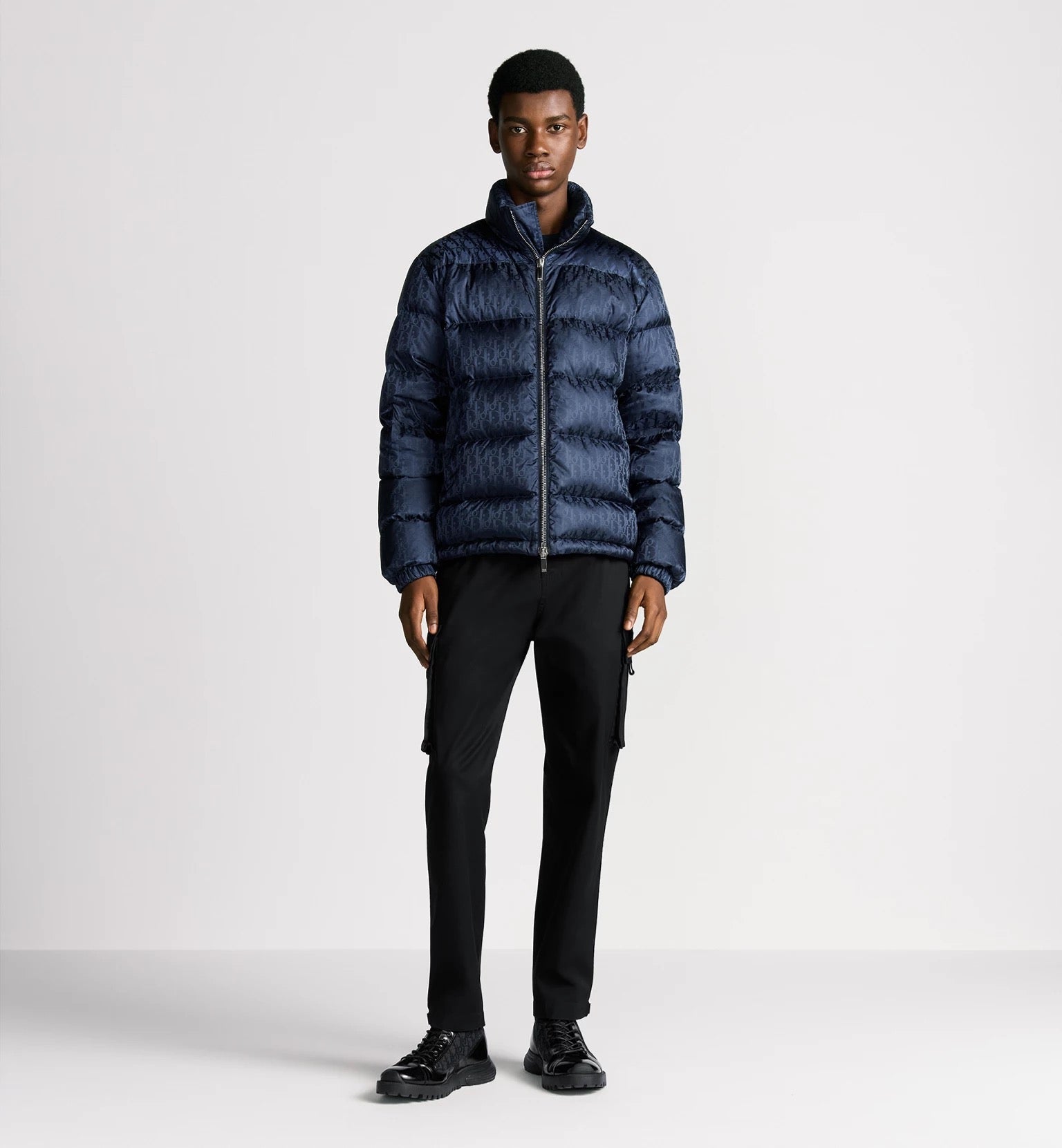 "D" Oblique Puffer Blau 2