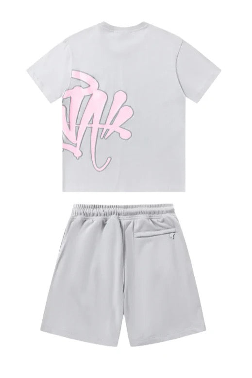 "Graffiti" Shorts-Set Grau Pink 1