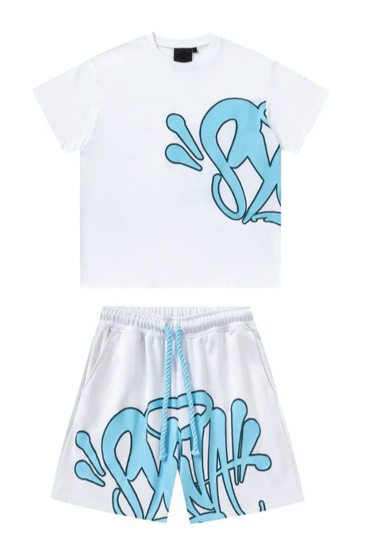 "Graffiti" Shorts-Set Weiß 0