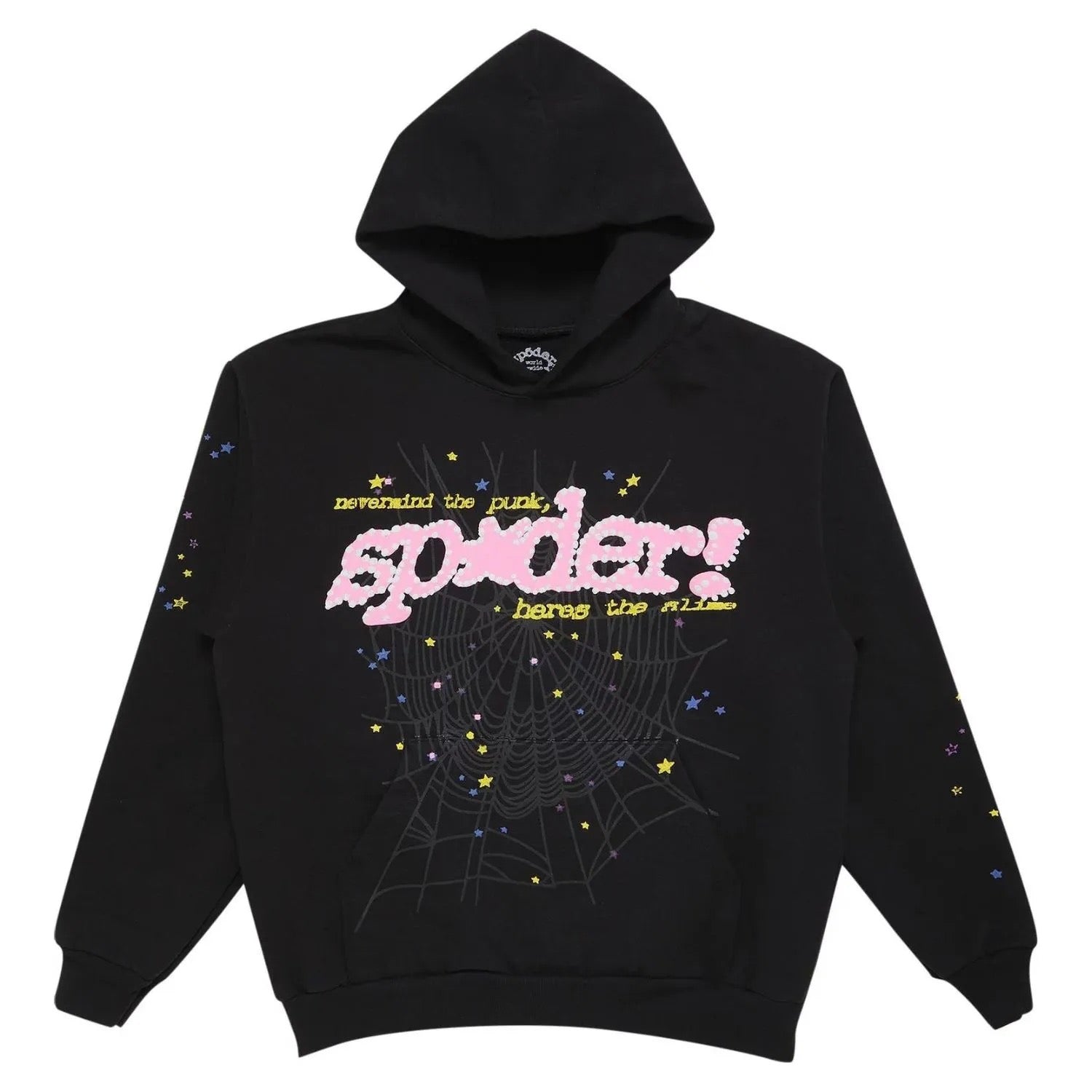 "Sp5der-Hoodie" Schwarz und Pink 0