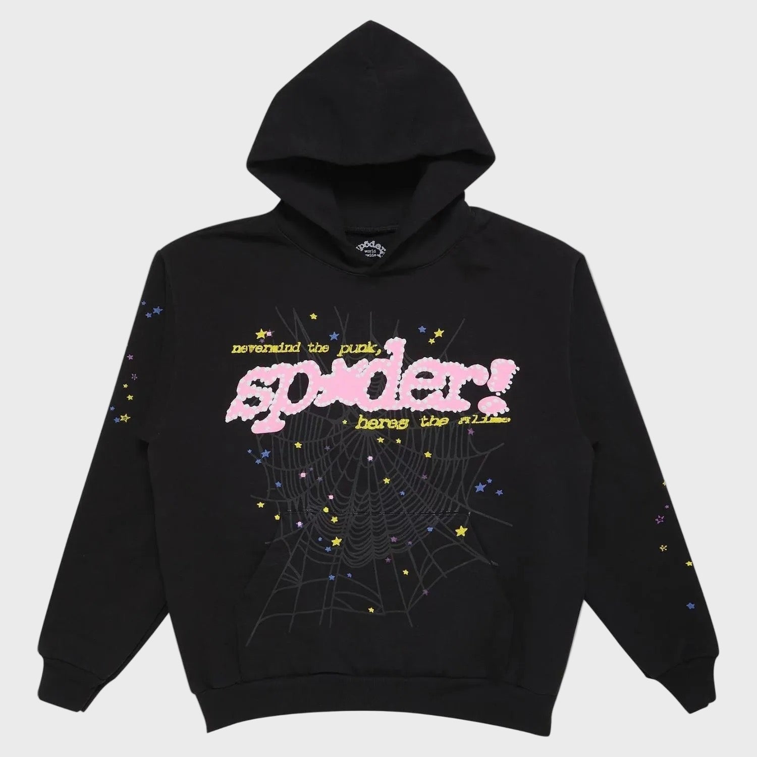 "Sp5der-Hoodie" Schwarz und Pink 0